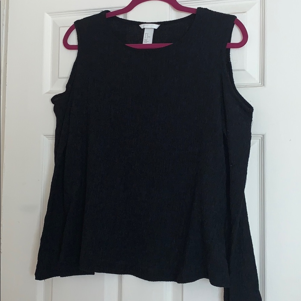 H & M open shoulder black blouse